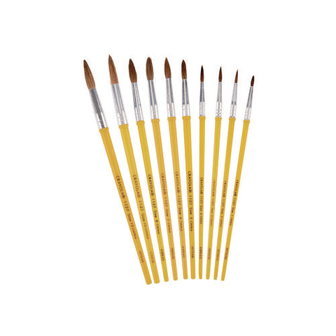 Watercolor Brush Set, Size 2, Camel-hair Blend, Round Profile, 3/pack