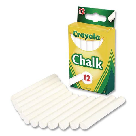 Chalkboard Chalk Sticks, 3.19" X 0.38" Dia., White, 12/box