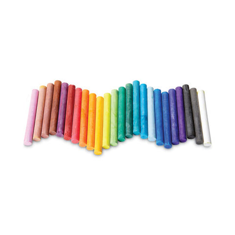 Colored Drawing Chalk, 3.19" X 0.38" Diameter, Six Each Of 24 Assorted Colors, 144 Sticks/set