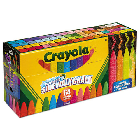 Ultimate Sidewalk Chalk, 4" X 0.5" Diameter, 60 Assorted Colors, 64/set