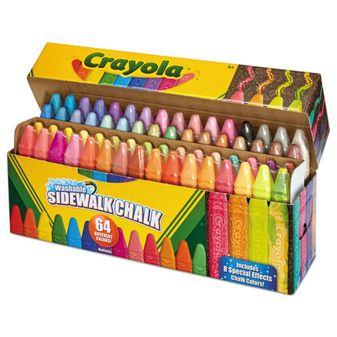 Ultimate Sidewalk Chalk, 4" X 0.5" Diameter, 60 Assorted Colors, 64/set