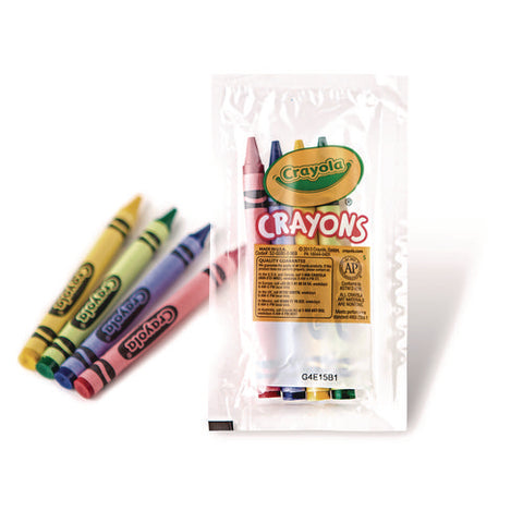 Classic Color Cello Pack Party Favor Crayons, 4 Colors/pack, 360 Packs/carton