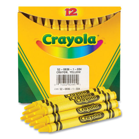 Bulk Crayons, Yellow, 12/box