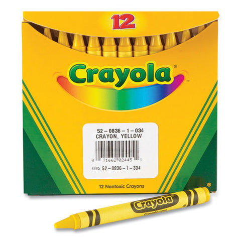 Bulk Crayons, Yellow, 12/box