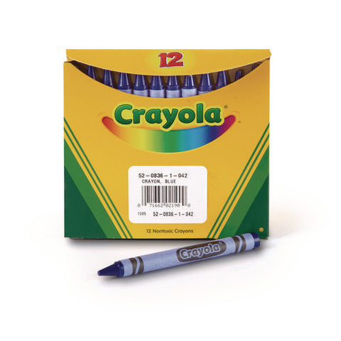 Bulk Crayons, Blue, 12/box