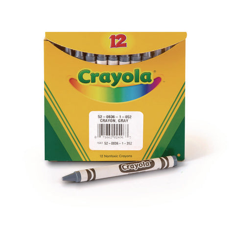 Bulkl Crayons, Gray, 12/box