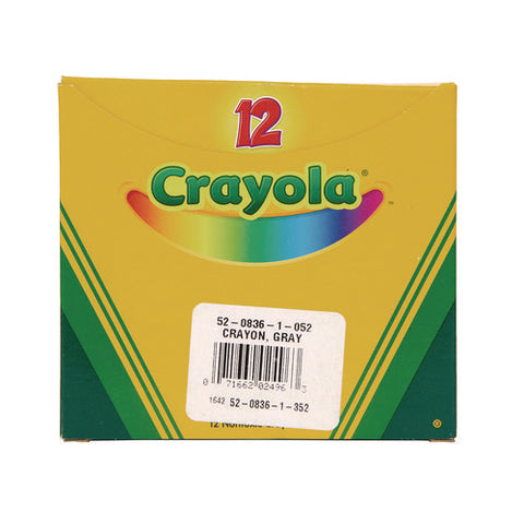 Bulkl Crayons, Gray, 12/box