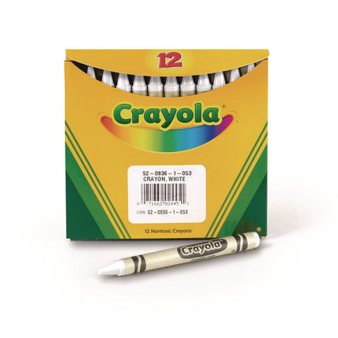 Bulk Crayons, White, 12/box