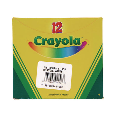 Bulk Crayons, White, 12/box