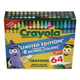Limited Edition Collection Crayons, Regular Size, 64 Assorted Colors, 64/box