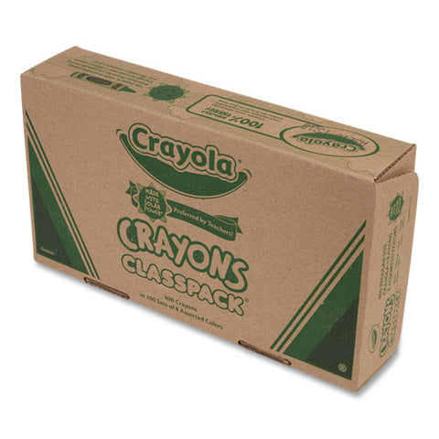 Classpack Regular Crayons, 8 Colors, 800/box