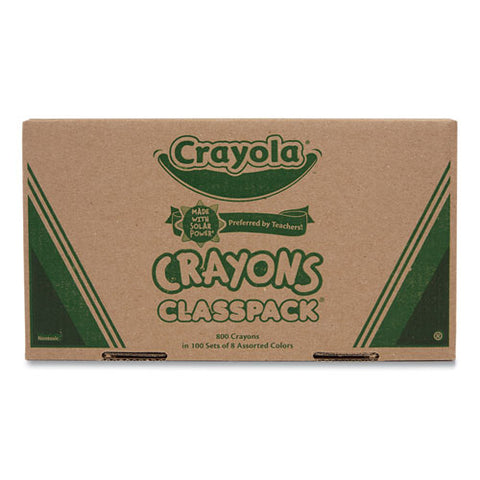 Classpack Regular Crayons, 8 Colors, 800/box