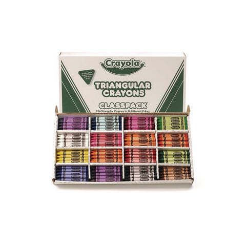 Classpack Triangular Crayons, 16 Colors, 256/carton