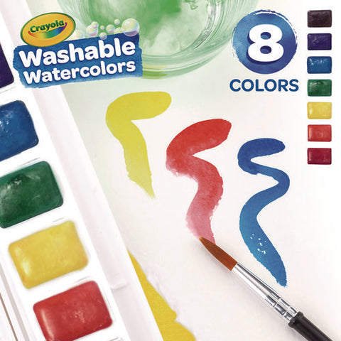 Washable Watercolor Paint, 8 Assorted Colors, Palette Tray