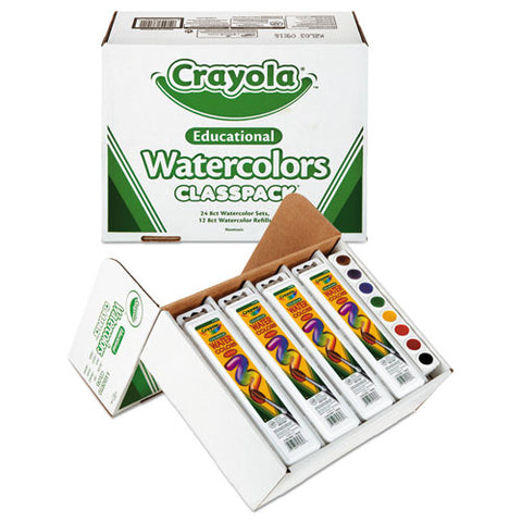 Watercolors, 8 Assorted Colors, Palette Tray, 36/carton