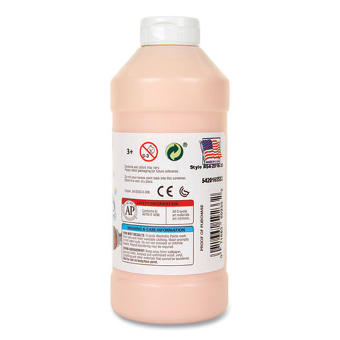 Washable Paint, Peach, 16 Oz Bottle