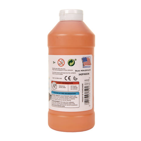 Washable Paint, Orange, 16 Oz Bottle