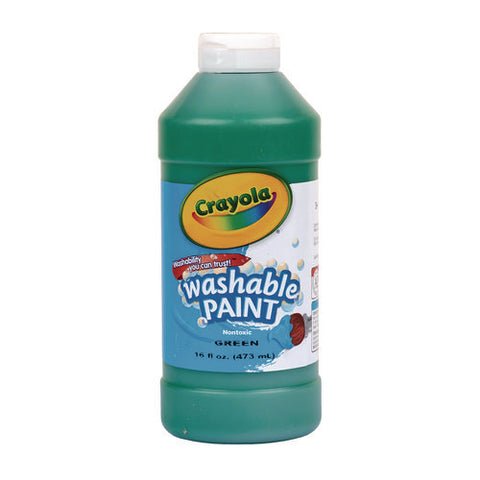 Washable Paint, Green, 16 Oz Bottle