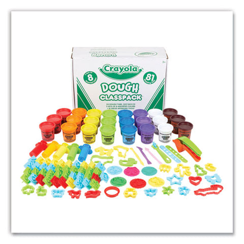 Dough Classpack, 3 Oz, 8 Assorted Colors With 81 Modeling Tools