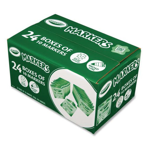 Non-washable Marker, Broad Bullet Tip, Assorted Classic Colors, 10/box, 24 Boxes/carton