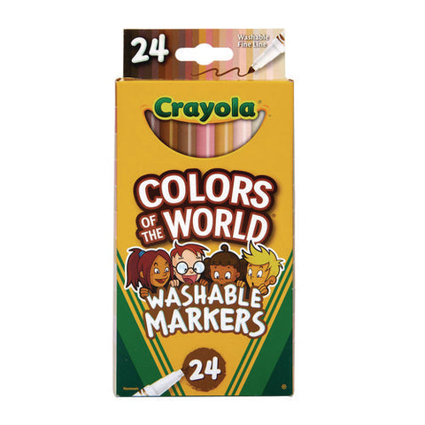 Colors Of The World Washable Markers, Fine Bullet Tip, Assorted Colors, 24/pack