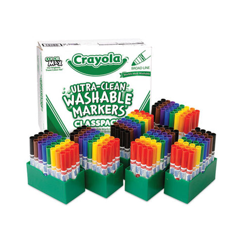Ultra-clean Washable Marker Classpack, Broad Bullet Tip, 8 Assorted Colors, 192/pack