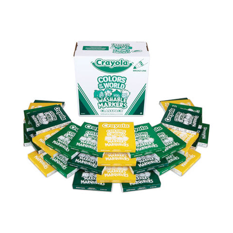 Colors Of The World Washable Markers Classpack, Broad Bullet Tip, Assorted Colors, 240/pack