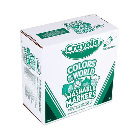 Colors Of The World Washable Markers Classpack, Broad Bullet Tip, Assorted Colors, 240/pack