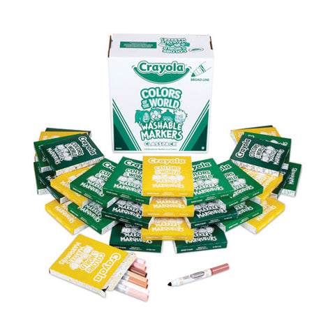 Colors Of The World Washable Markers Classpack, Broad Bullet Tip, Assorted Colors, 240/pack