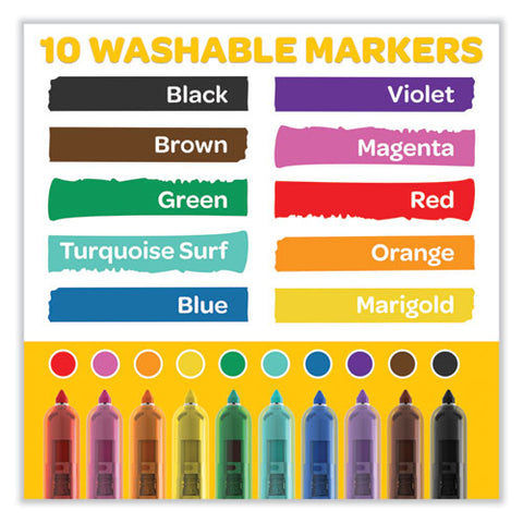 Super Clicks Retractable Markers, Assorted Bullet Tip Sizes, Assorted Colors, 10/pack