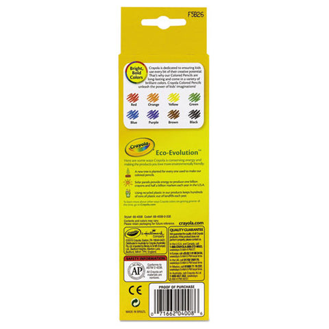 Long-length Colored Pencil Set, 3.3 Mm, 2b, Assorted Lead And Barrel Colors, 8/pack