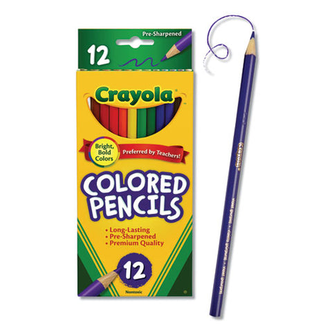 Long-length Colored Pencil Set, 3.3 Mm, 2b, Assorted Lead And Barrel Colors, Dozen