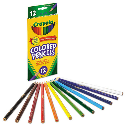 Long-length Colored Pencil Set, 3.3 Mm, 2b, Assorted Lead And Barrel Colors, Dozen