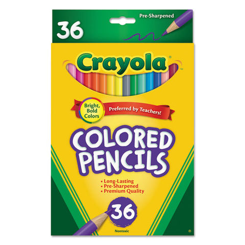 Short-length Colored Pencil Set, 3.3 Mm, 2b, Assorted Lead And Barrel Colors, 36/pack