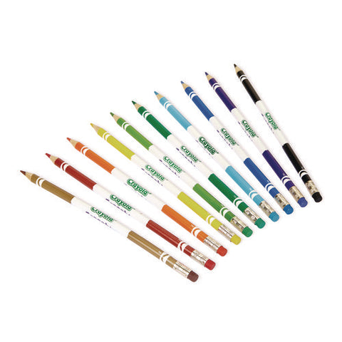 Erasable Color Pencil Set, 3.3 Mm, 2b, Assorted Lead And Barrel Colors, 10/pack