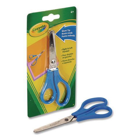 Blunt Tip Kid's Scissors, 5" Cut Length, Straight Blue Handle