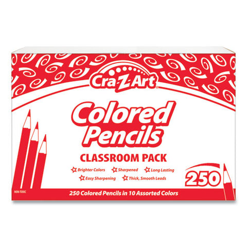 Colored Pencils Classpack, 10 Assorted Lead And Barrel Colors, 10 Pencils/set, 25 Sets/carton