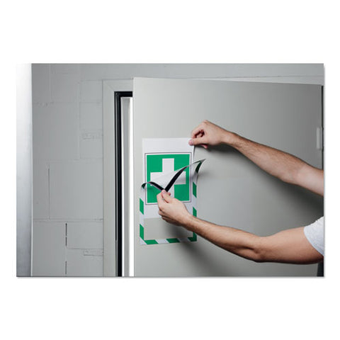 Duraframe Security Magnetic Sign Holder, 8.5 X 11, Green/white Frame, 2/pack