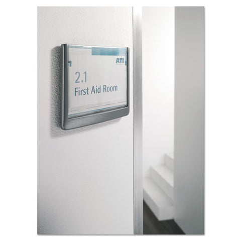 Click Sign Holder For Interior Walls, 6.75 X 0.63 X 5.13, Gray