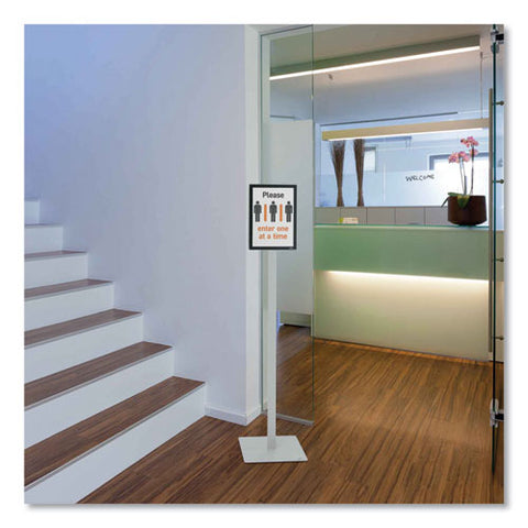 Info Stand Basic Floor Stand, 51.57" Tall, Black Stand, 8.5 X 11 Face