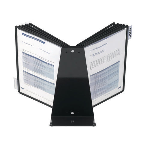 Vario Document Holder, 10 Panels 15.5 X 6.5 X 10.75, Black Borders