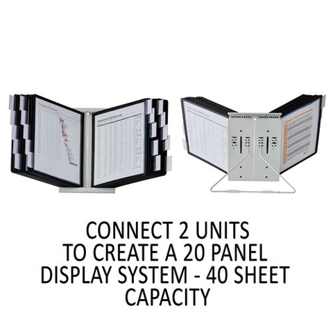 Instaview Expandable Desktop Reference System, 10 Panels, Black Borders