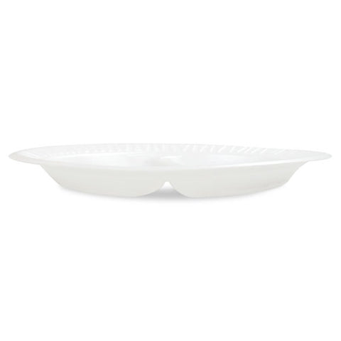 Concorde Foam Plate, 3-compartment Plate, 10.25" Dia, White, 125/pack, 4 Packs/carton