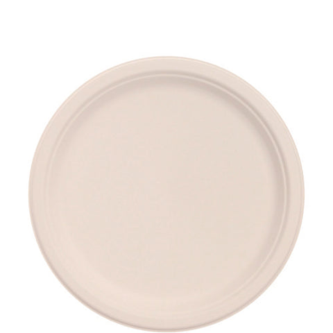 Compostable Fiber Dinnerware, Proplanet Seal, Plate, Paper, 10.2" Dia, Natural, 500/carton