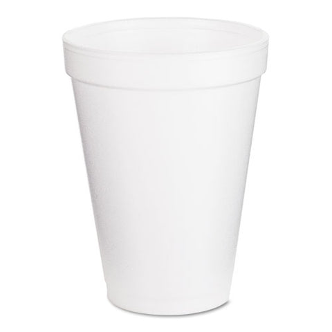 Foam Drink Cups, 12 Oz, White, 25/pack