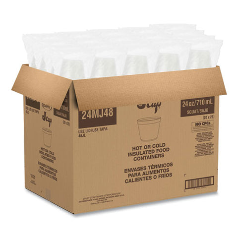 Foam Containers, 24 Oz, White, 25/bag, 20 Bags/carton