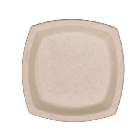 Compostable Fiber Dinnerware, Proplanet Seal, Plate, 6.7 X 6.7, Tan, 1,000/carton