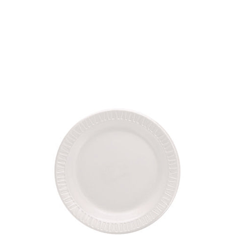 Mediumweight Foam Dinnerware, Plate, 6" Dia, White, 125/pack