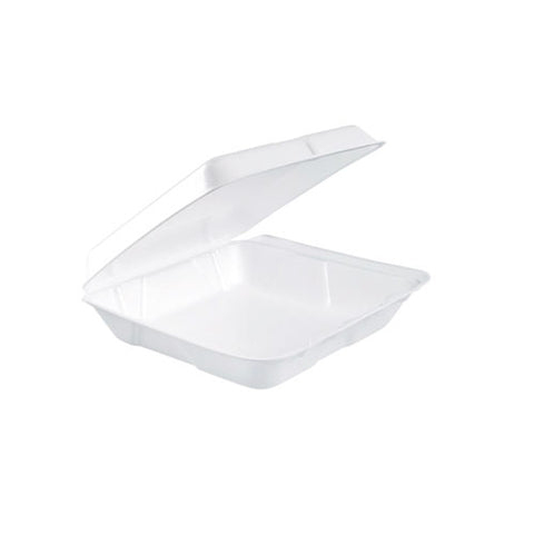 Foam Hinged Lid Containers, 7.5 X 8 X 2.2, White, 200/carton