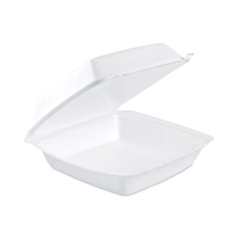 Insulated Foam Hinged Lid Containers, 1-compartment, 7.96 X 8.36 X 3.2, White, 100/pack, 2 Packs/carton